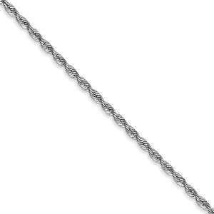 1.85mm 10k White Gold D/C Quadruple Rope Chain Necklace, 20 Inch